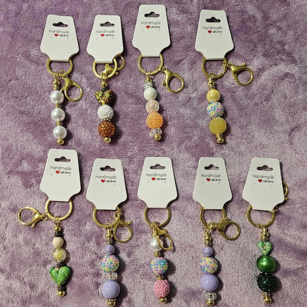 Purse Keyfinder Keychains with Beaded Design - Picture 2 of 4